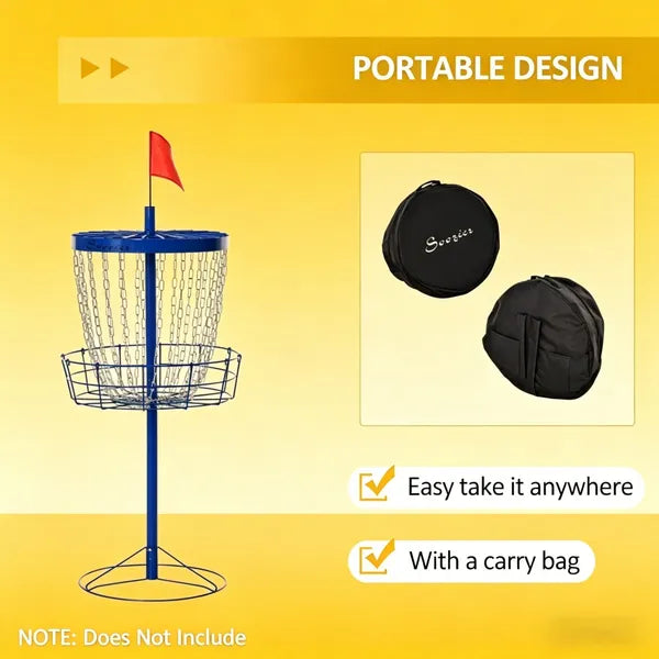 Disc Golf Basket Target - Portable Steel Frame with Chains