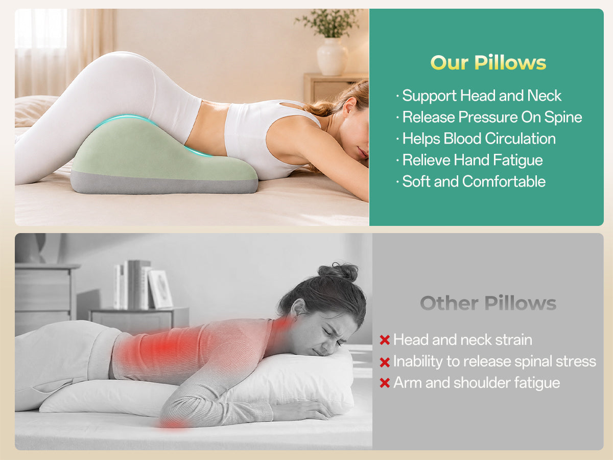 Ergonomic Memory Foam Sex Pillow for Couples - Green