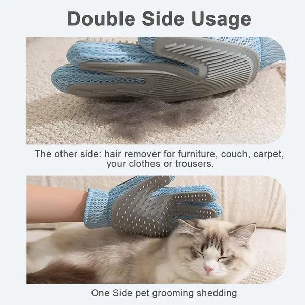 Pet Grooming Glove for Cats and Dogs - Double-Sided Deshedding & Massage Tool