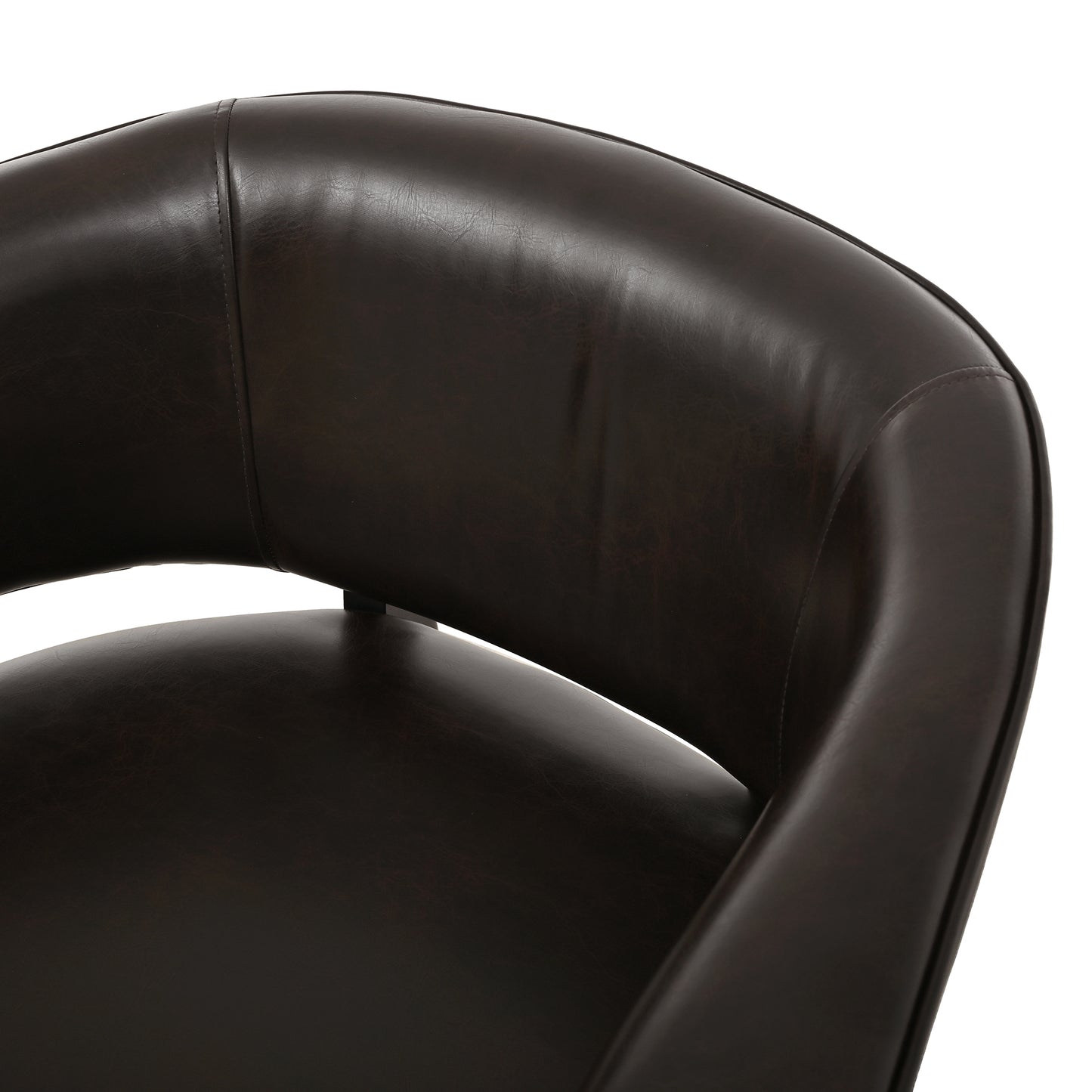 Faux Leather Wingback Accent Chair - Comfy Upholstered Armchair