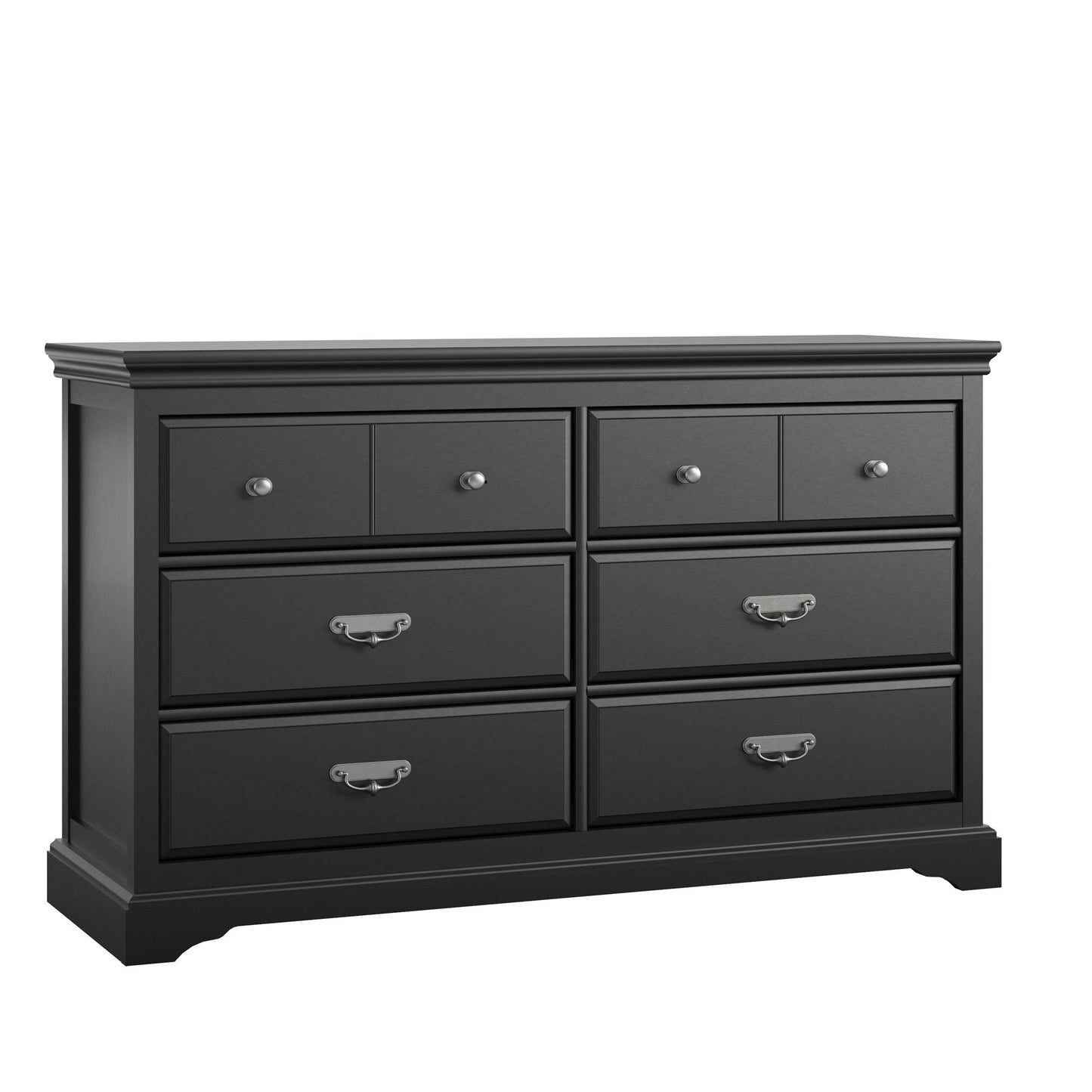 Bristol 6 Drawer Dresser - Elegant Black MDF Storage Unit