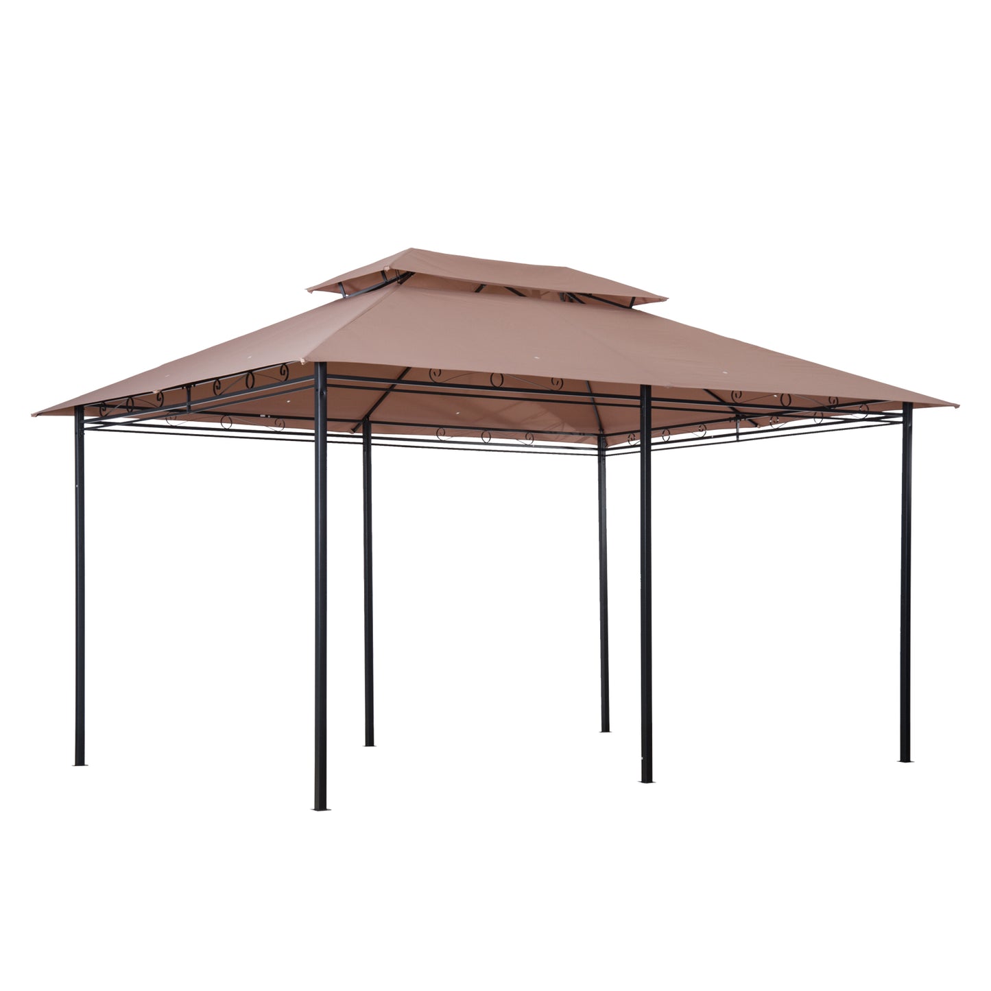 10x13 Outdoor Gazebo Canopy with Curtains and Vented Roof