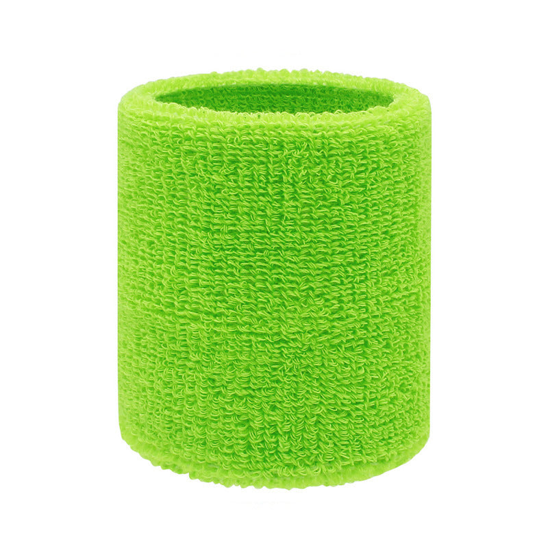 Sweat-Wicking Cotton Wristbands for Basketball and Badminton - 8x8cm, Autumn Green