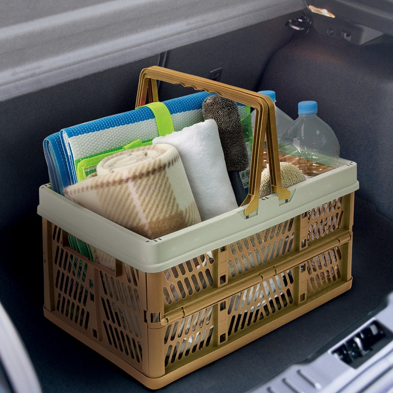 Foldable Picnic Basket - Large Portable Food & Grocery Carrier for Outings