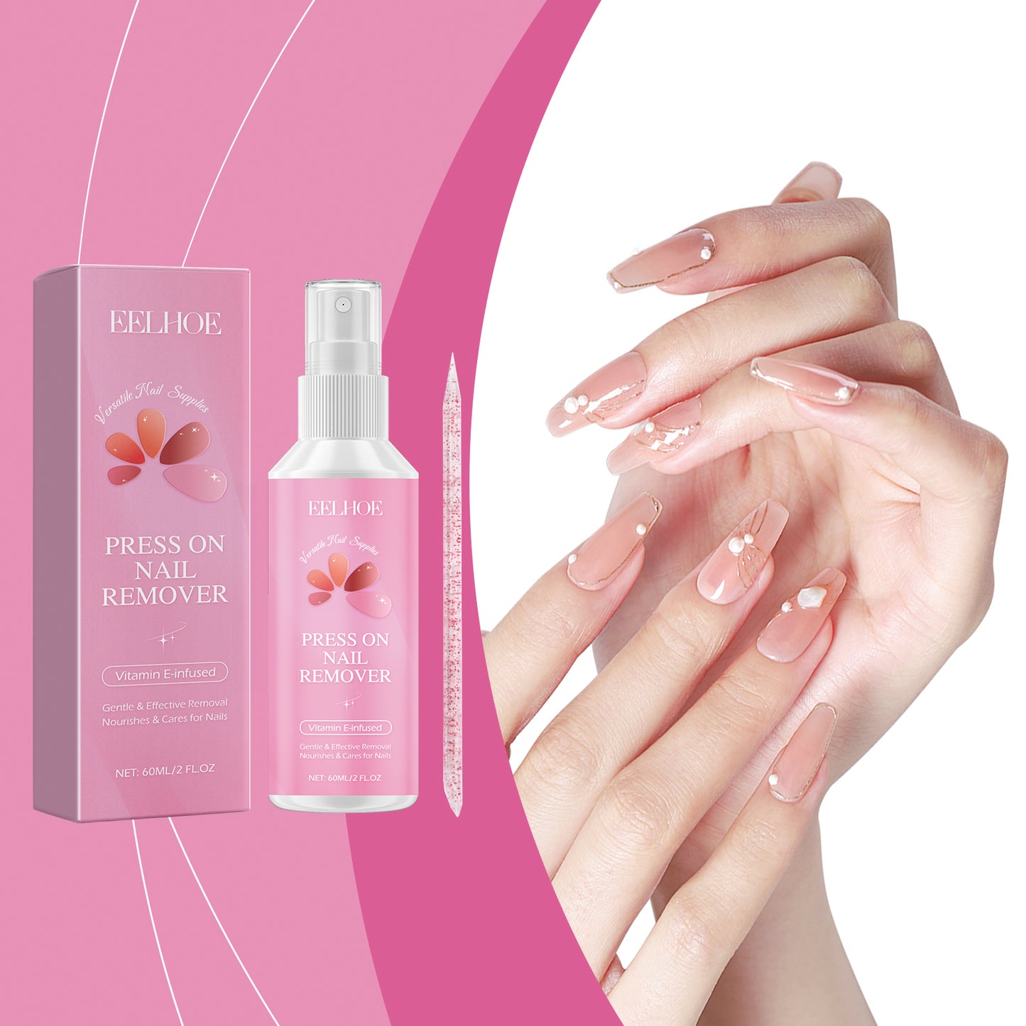 Gentle Nail Glue Remover Spray - Fast-Acting Artificial Nail Dissolver
