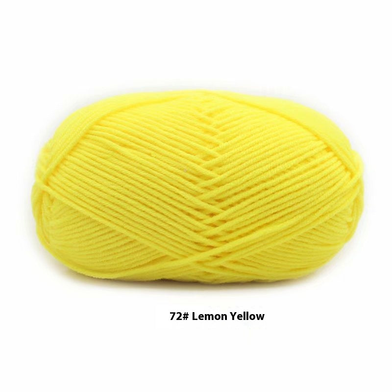 Four-Strand Milk Cotton Crochet Yarn Balls for Craft Projects - Multiple Colors
