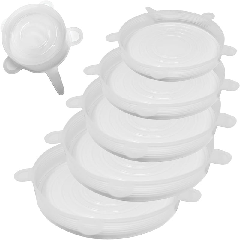 Microwave Food Cover Set with 6 Silicone Lids - Universal Fit