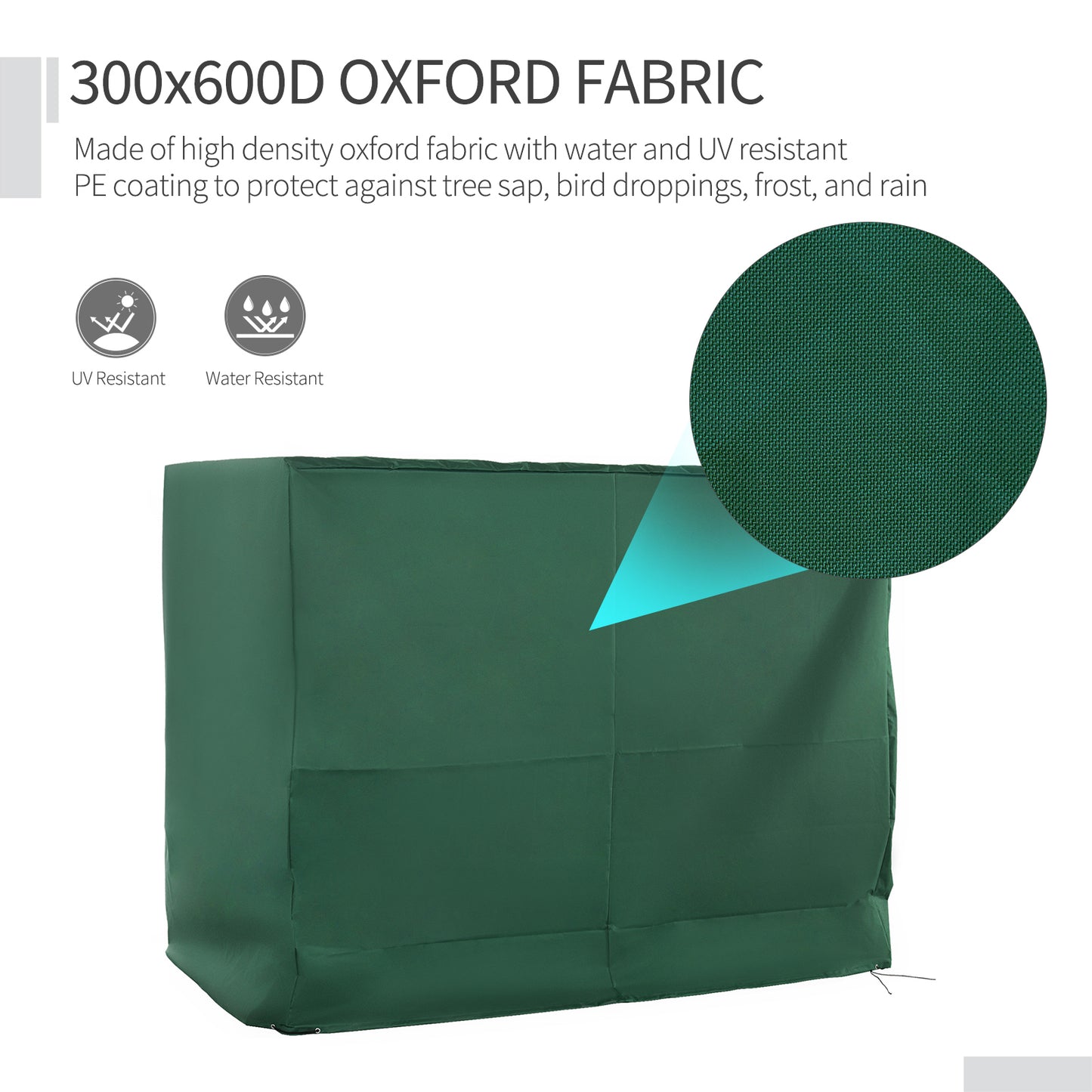 Waterproof Outdoor Swing Chair Cover - Dark Green
