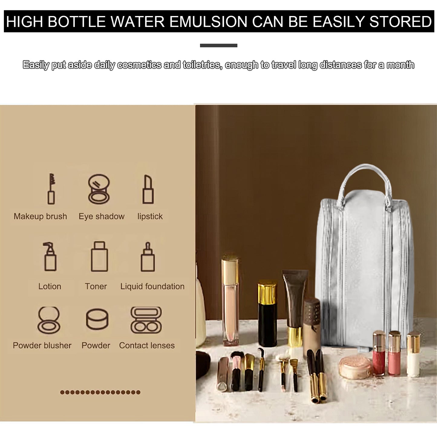 Travel Toiletry Bag For Women Men, Large Organizer Makeup Bag,