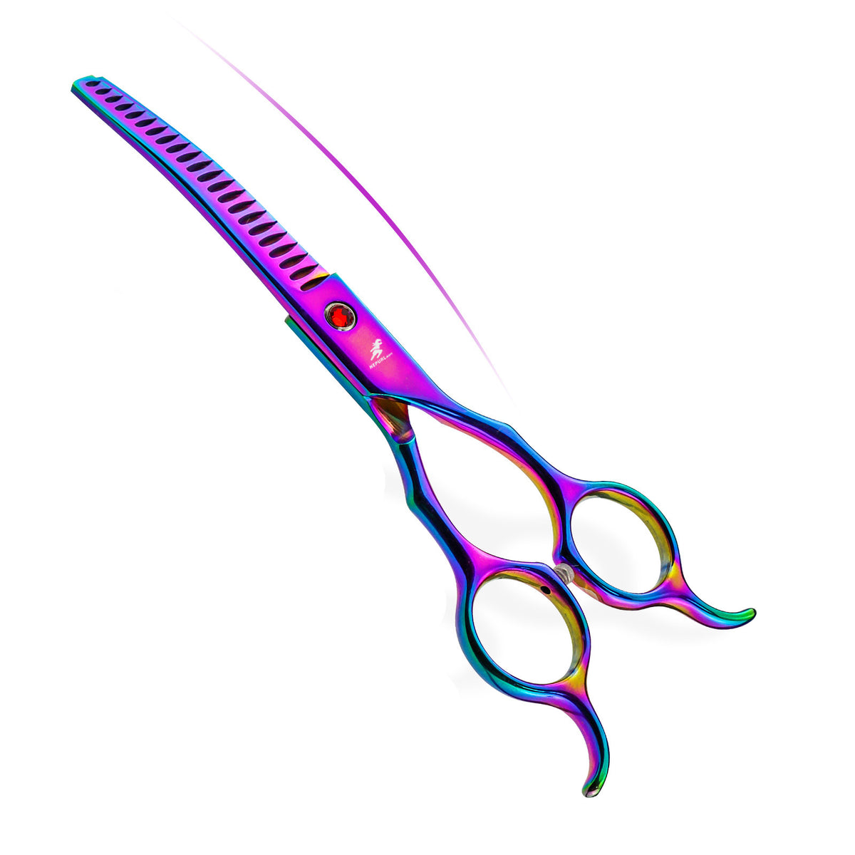 6.5-Inch Colorful Pet Nail & Fur Trimming Scissors - Curved & Durable