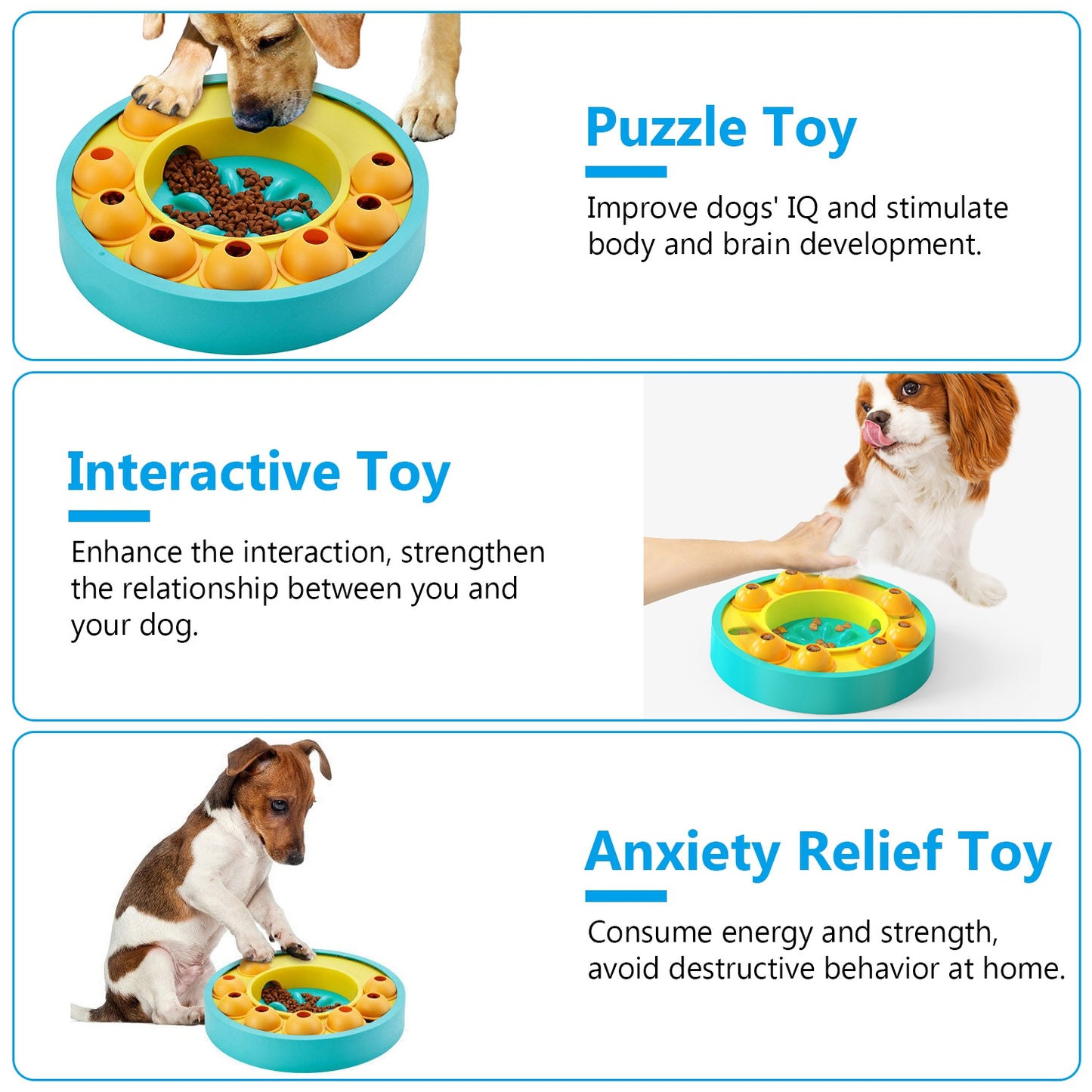 Dog Puzzle Food Feeder Slow Dispenser Interactive Toy for IQ & Mental Enrichment
