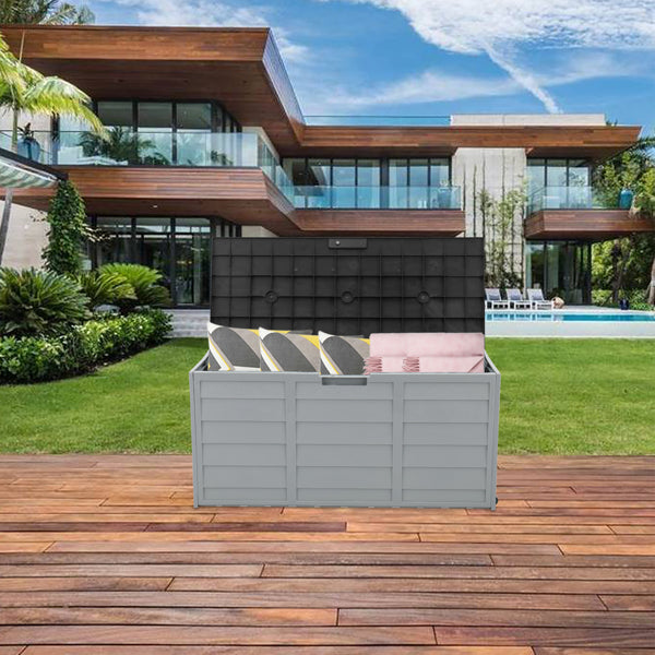75 Gallon Weatherproof Plastic Patio Storage Box with Lockable Lid