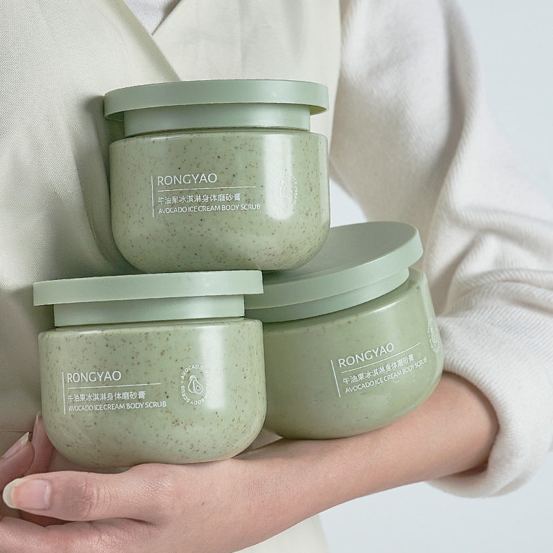 Avocado Ice Cream Body Scrub - Natural Skin Exfoliant for All Skin Types