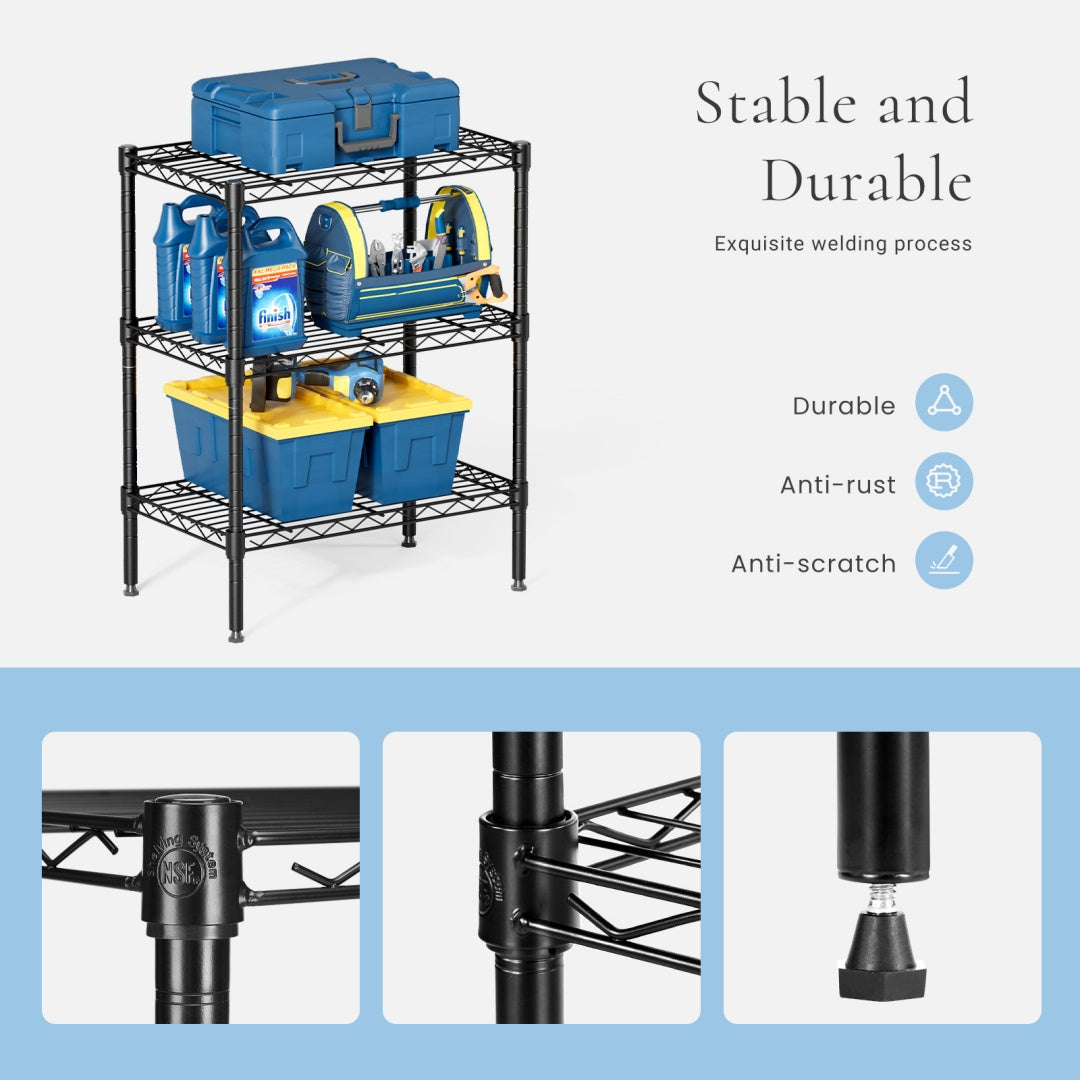 Adjustable Heavy-Duty Metal Wire Storage Rack Shelves