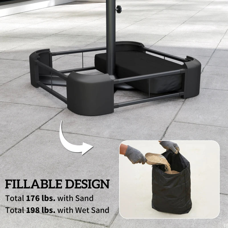 Garden Parasol Base 176 Lbs Sand Filled Heavy Duty Stand For