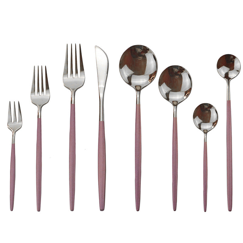 Stainless Steel Cutlery Set - Steak Knife, Fork & Spoon - Multiple Finishes