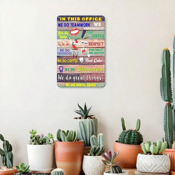 Vintage Metal Tin Sign - Inspirational Teamwork Quotes Wall Art