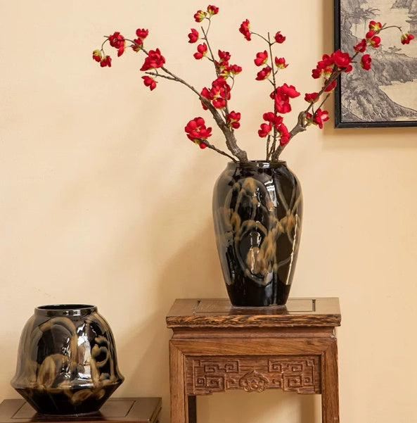 Ceramic Flower Vase for Living Room Decor - Multiple Styles & Sizes