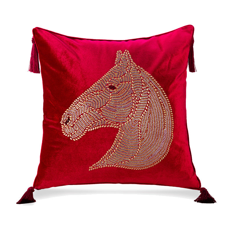 Horse Head Pillow Cover for Bedside & Home Decor - Plush Cushion Case
