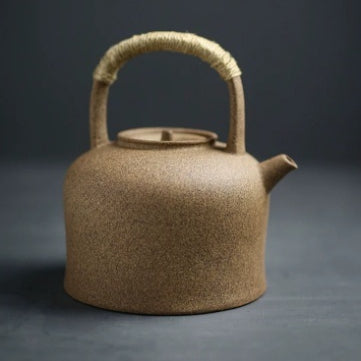 Ceramic Clay Water Kettle for Tea Making 1L - Handmade Pu-erh Teapot