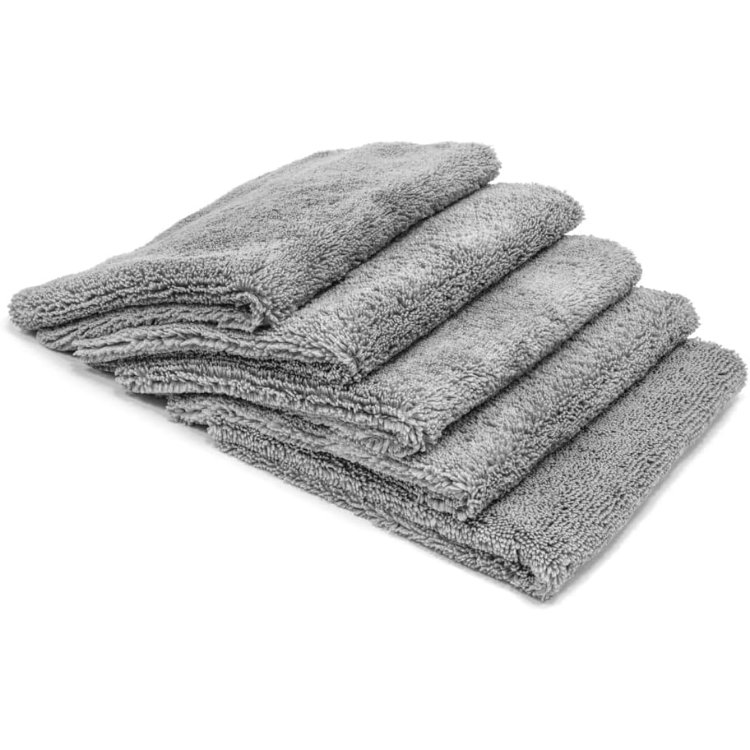 Microfiber Detailing Towels Pack of 5 - Edgeless, All-Purpose, Waterless Car Cleaning