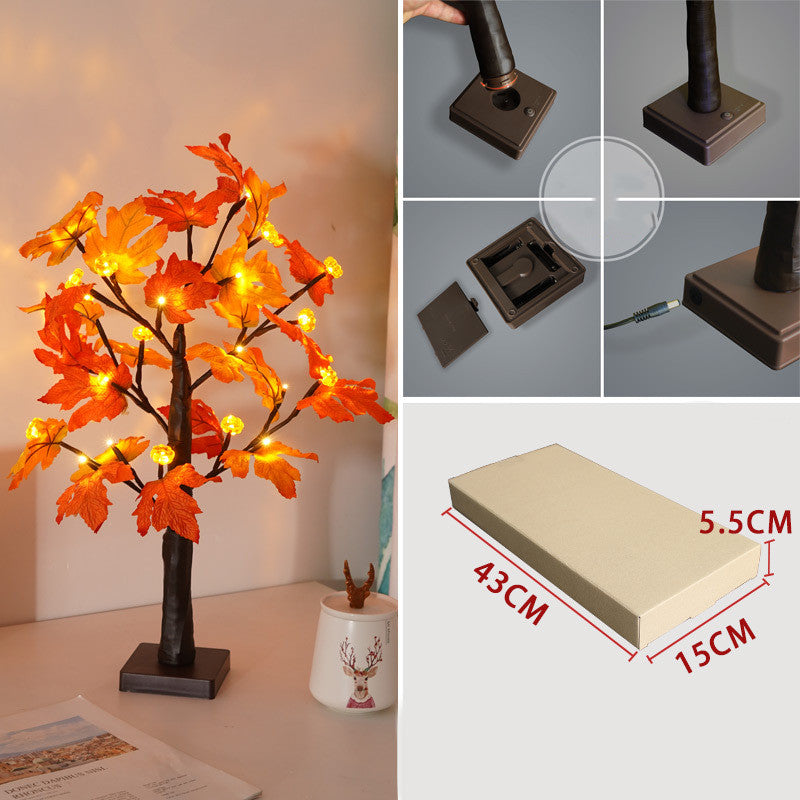 LED Thanksgiving Maple Leaf Pumpkin Scene Decorative String Lights