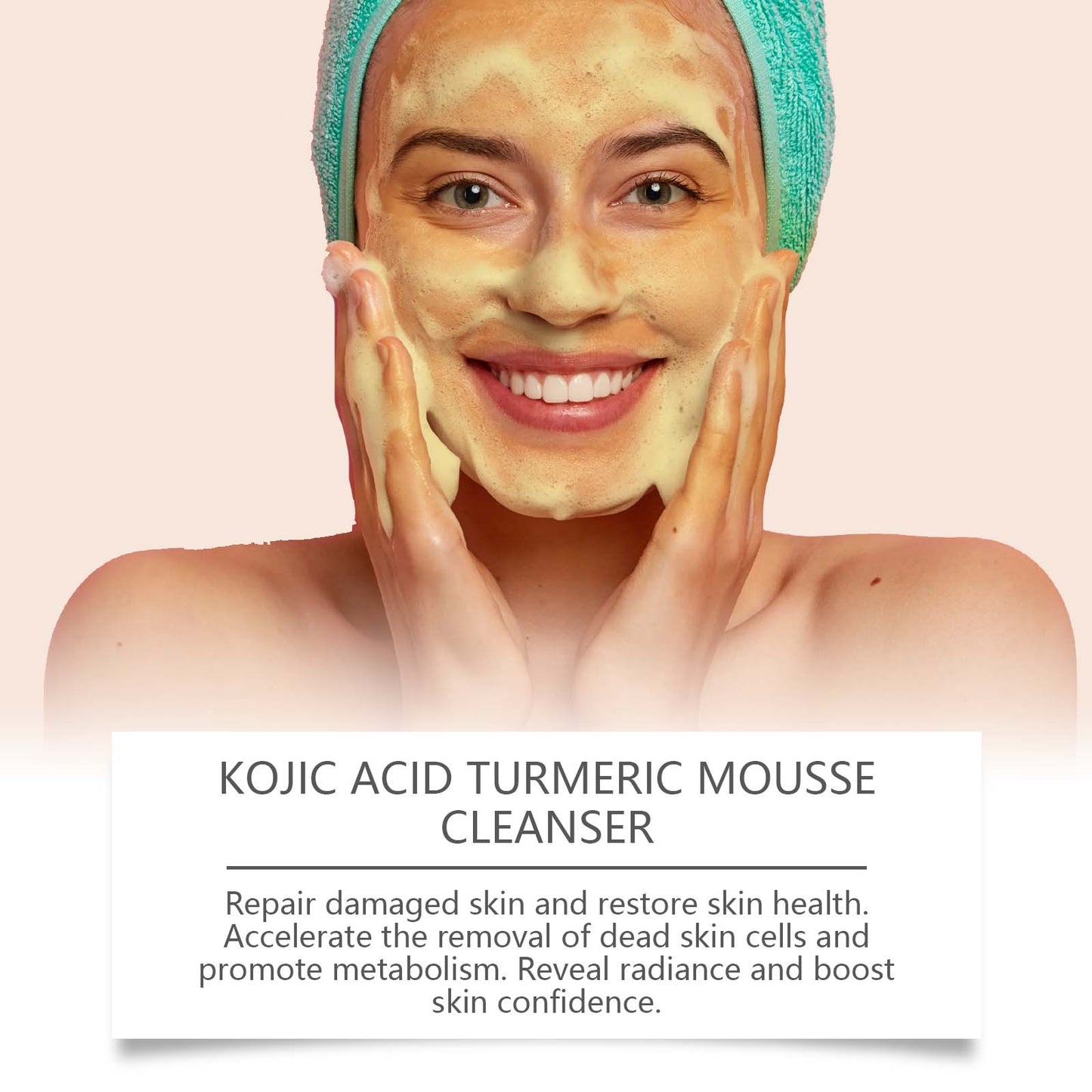 Kojic Acid & Turmeric Mousse Facial Cleanser - Hydrating Foam Face Wash