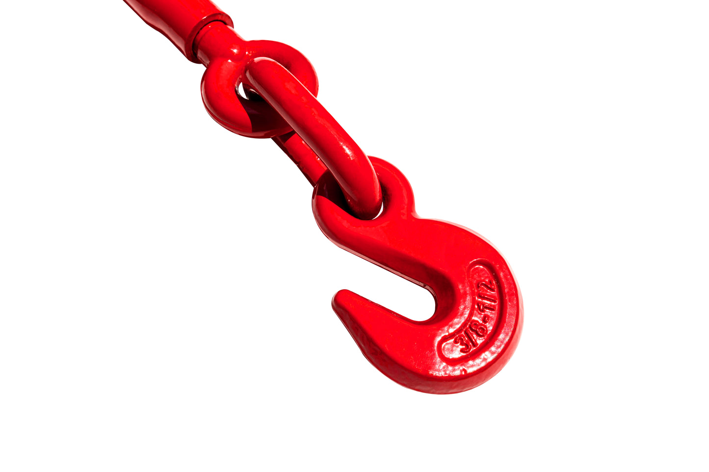 Heavy Duty Tow Chain Bridle with Hooks - 14FT Alloy Steel Recovery Chain - Red or Yellow
