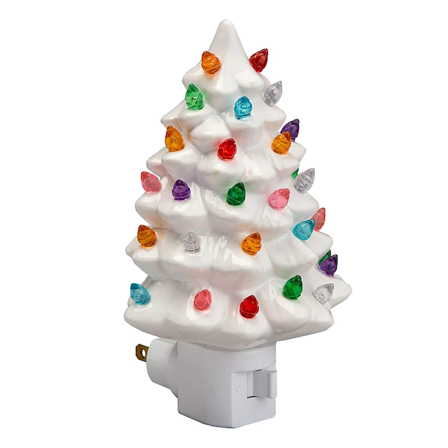 Ceramic Xmas Tree Night Light - Decorative Plug-In for Home