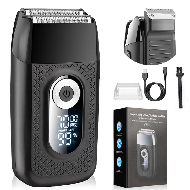 Rechargeable Electric Shaver with LED Display – Black