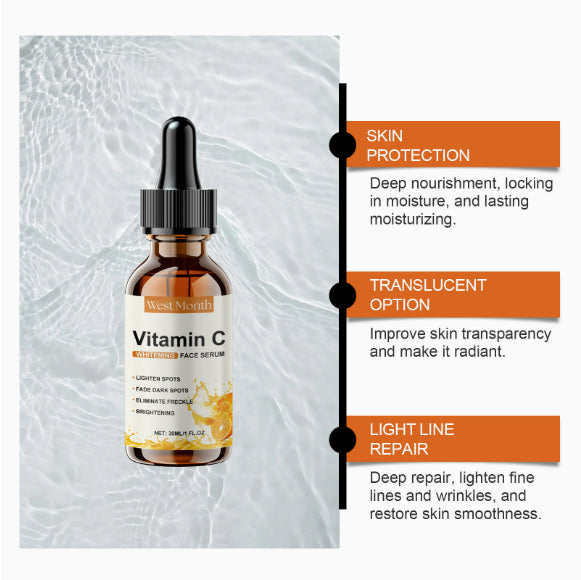 Vitamin C Facial Serum 30ml - Hydrating Brightening Skin Care for All Skin Types