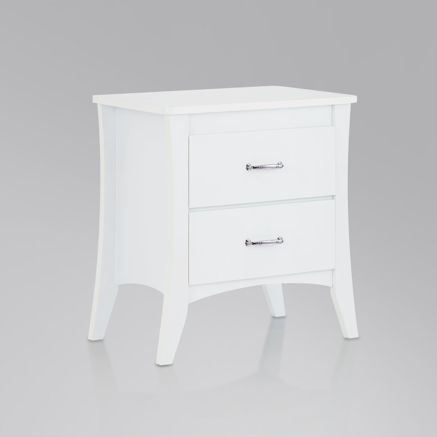 Babb White Finish Accent Table with 2 Storage Drawers