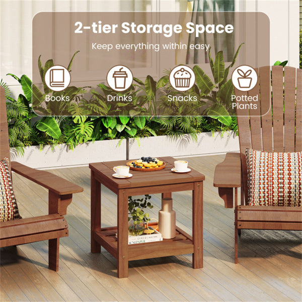 Versatile 2-Tier Wooden Side Table, Easy Assembly Nightstand For