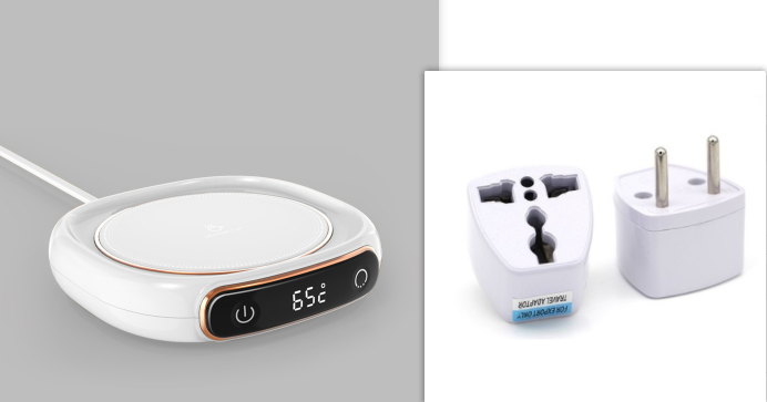 Coffee Mug Warmer Plate - USB & 220V Desktop Heating Coaster for Hot Drinks