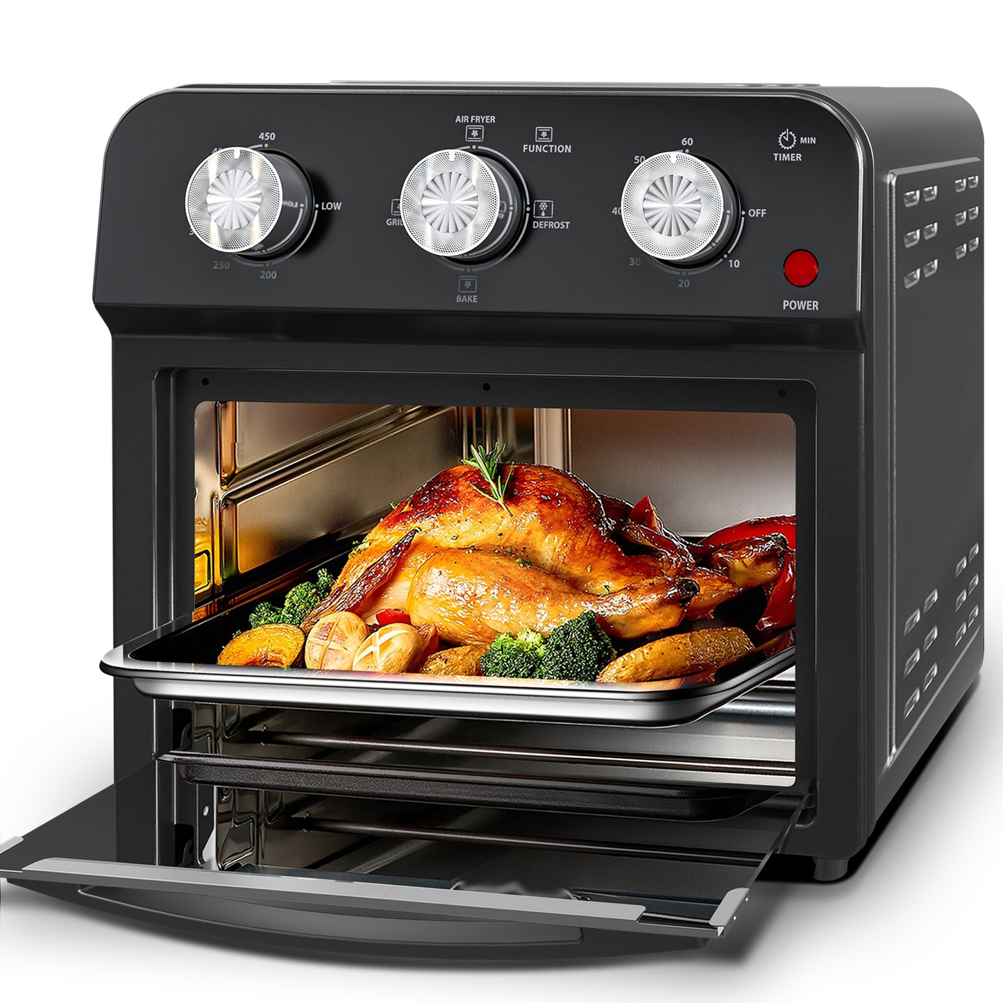 12.5 Qt Multi-Function Air Fryer with Presets, Large Capacity, Dual Knob Control