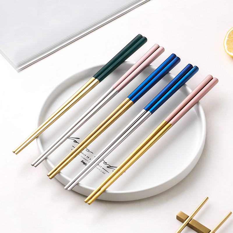 Stainless Steel Non-Slip Anti-Fungal Chopsticks for Home Use