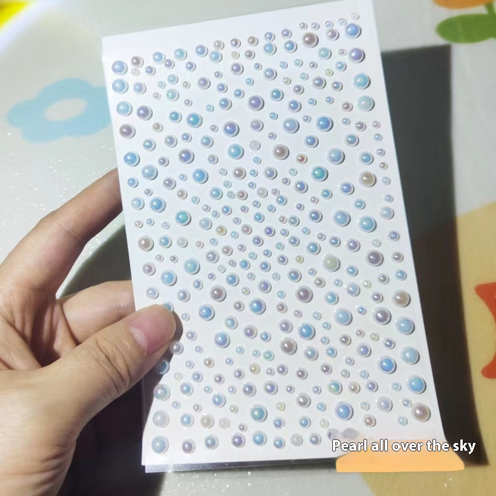 Pearl and Crystal Nail Art Stickers Set for DIY Manicure and Decor