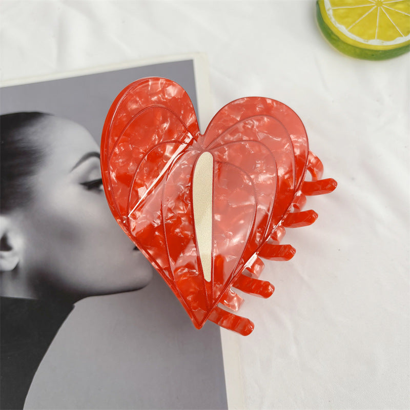 Womens Handmade Acetate Hair Clip with Floral Design