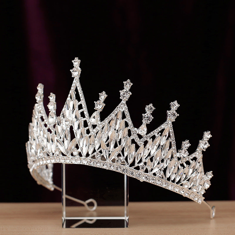 Silver Crown Rhinestone Headband - Women's Baroque Tiara
