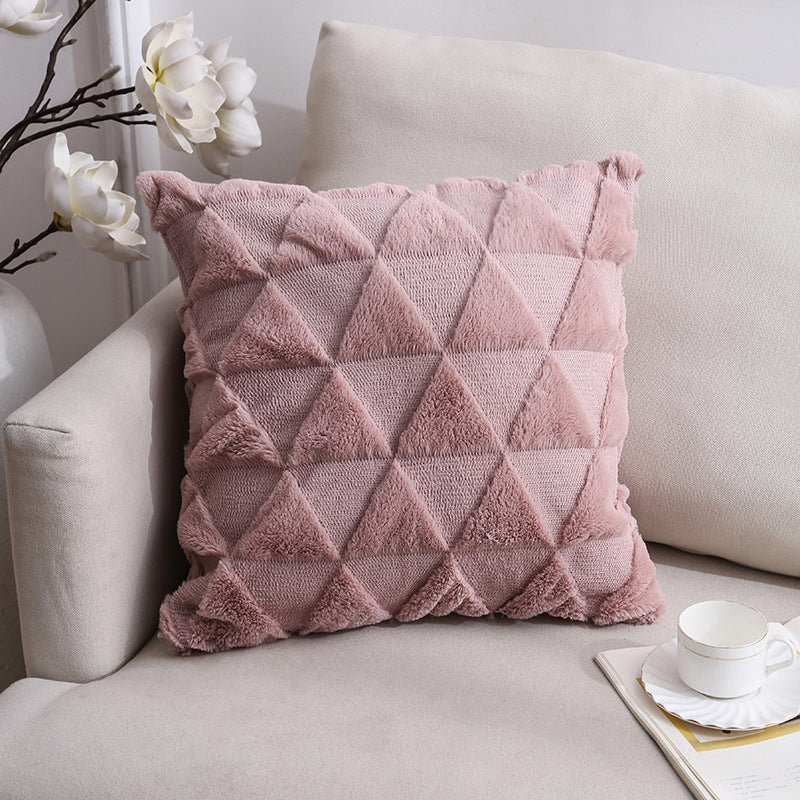 Nordic Double-Sided Plush Pillow Cover 45x45cm Sofa Cushion Case Home Decor