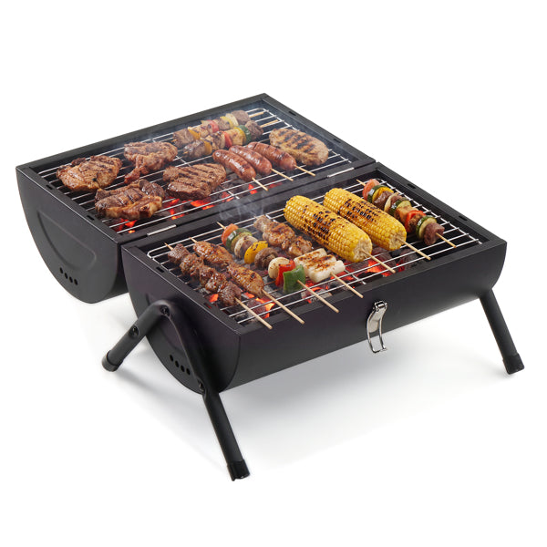 Portable Charcoal Grill for Camping & Outdoor BBQ - Double-Sided Tabletop Stove