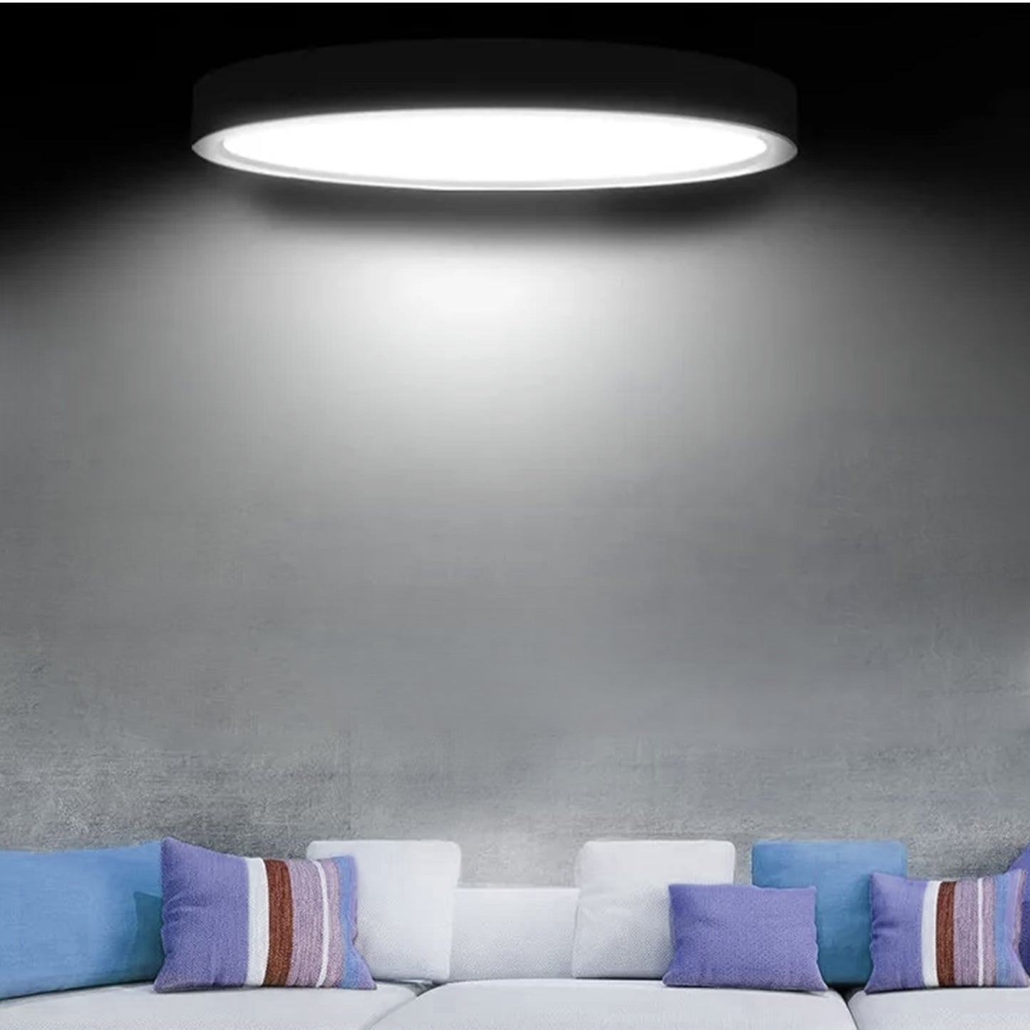 11.8 Inch White Ultra-Thin Ceiling Light - 6500K LED Flush Mount Fixture for Bedroom & Bathroom