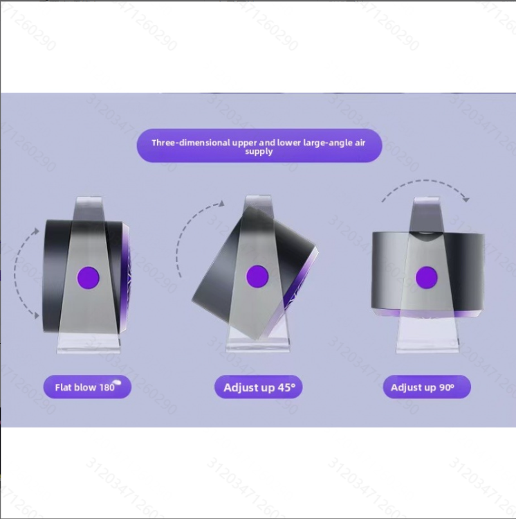 Mini USB Rechargeable Circulating Fan with Digital Display - Multi-Speed, Wall & Desktop Use