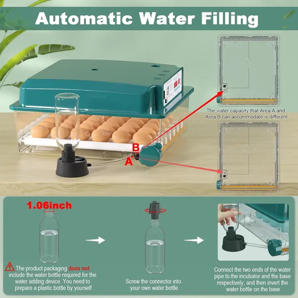 Automatic Egg Incubator for Hatching 36 Eggs - Humidity Control & Turning