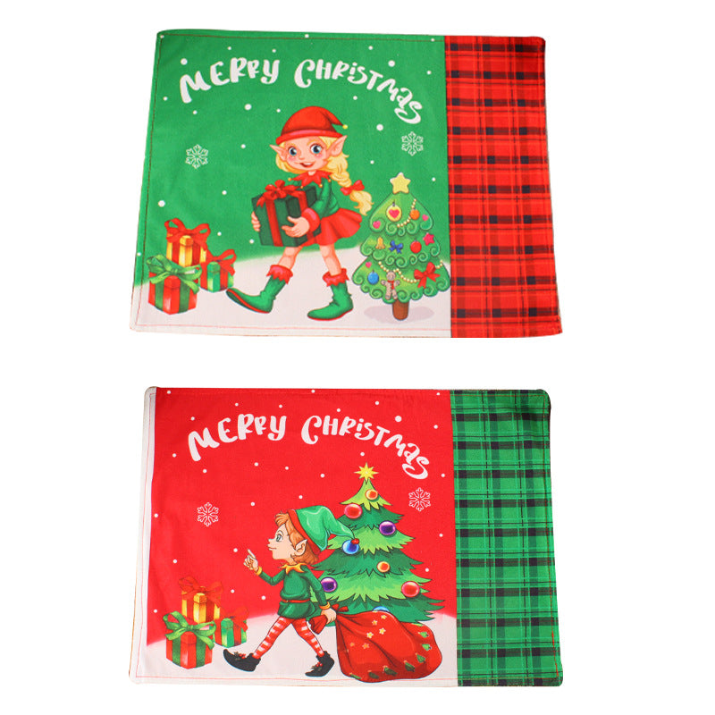 Christmas Fabric Insulation Decorative Mat - Red & Green, Bathroom Storage