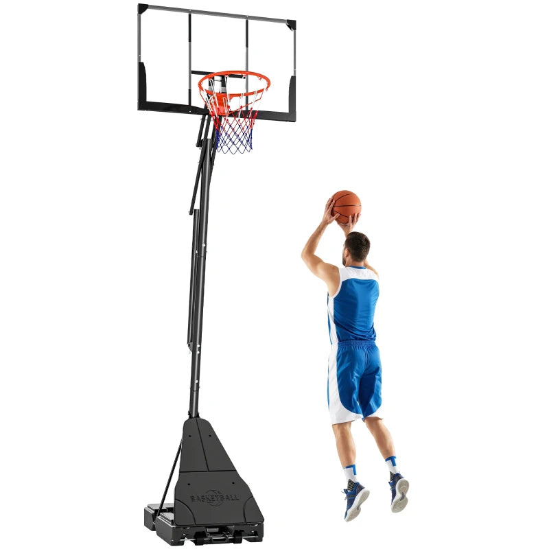 Portable Basketball Hoop with Adjustable Height 8-10ft - Black