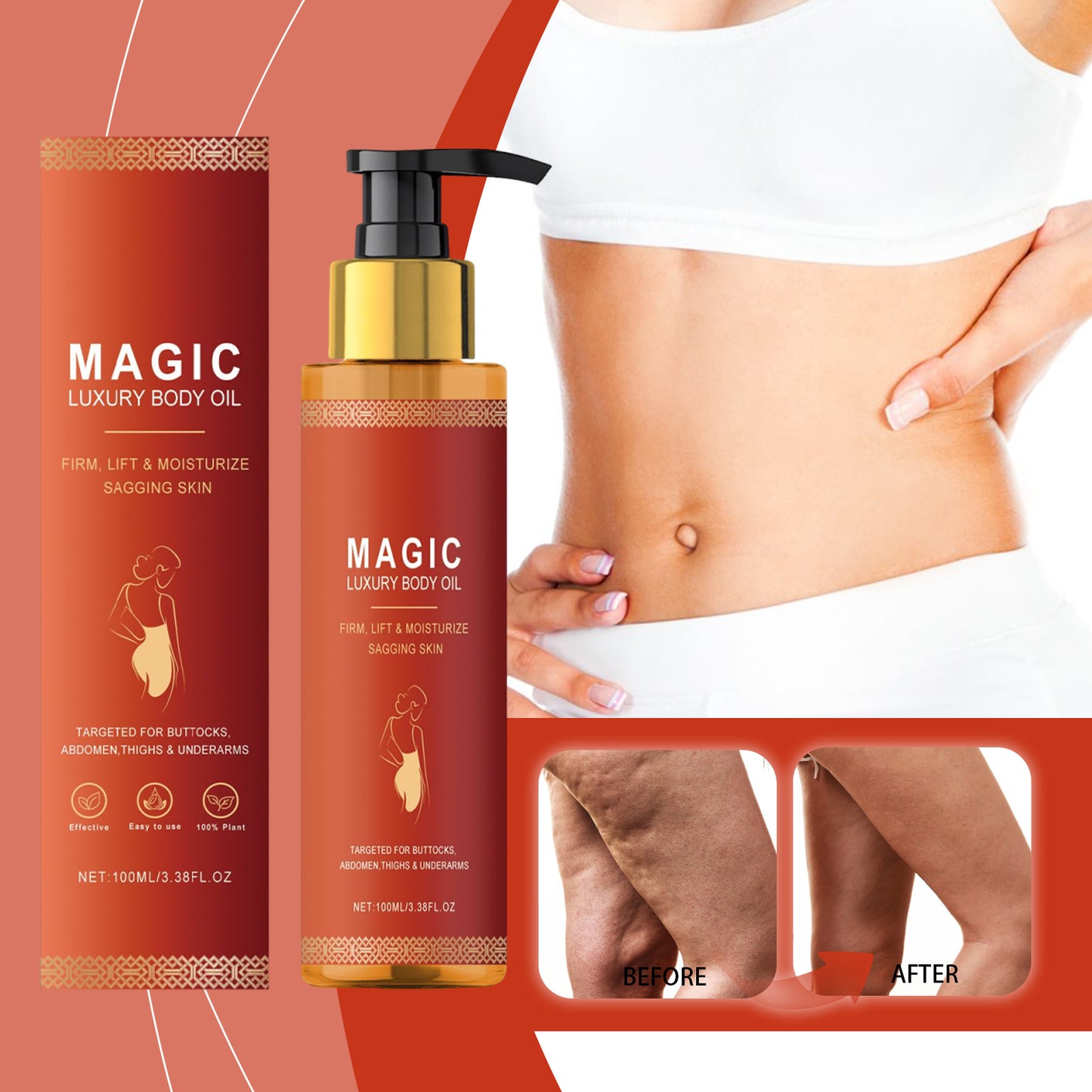 Body Firming & Moisturizing Body Oil 100ml Natural Skin Care