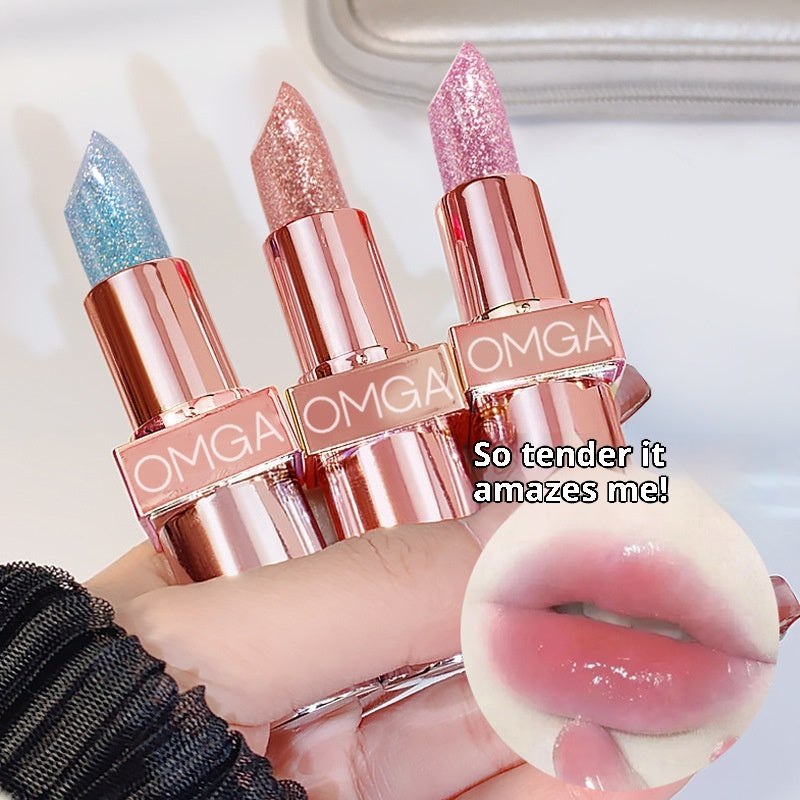 Color-Changing Lipstick Pearlescent Glittering Waterproof Moisturizing Lip Makeup