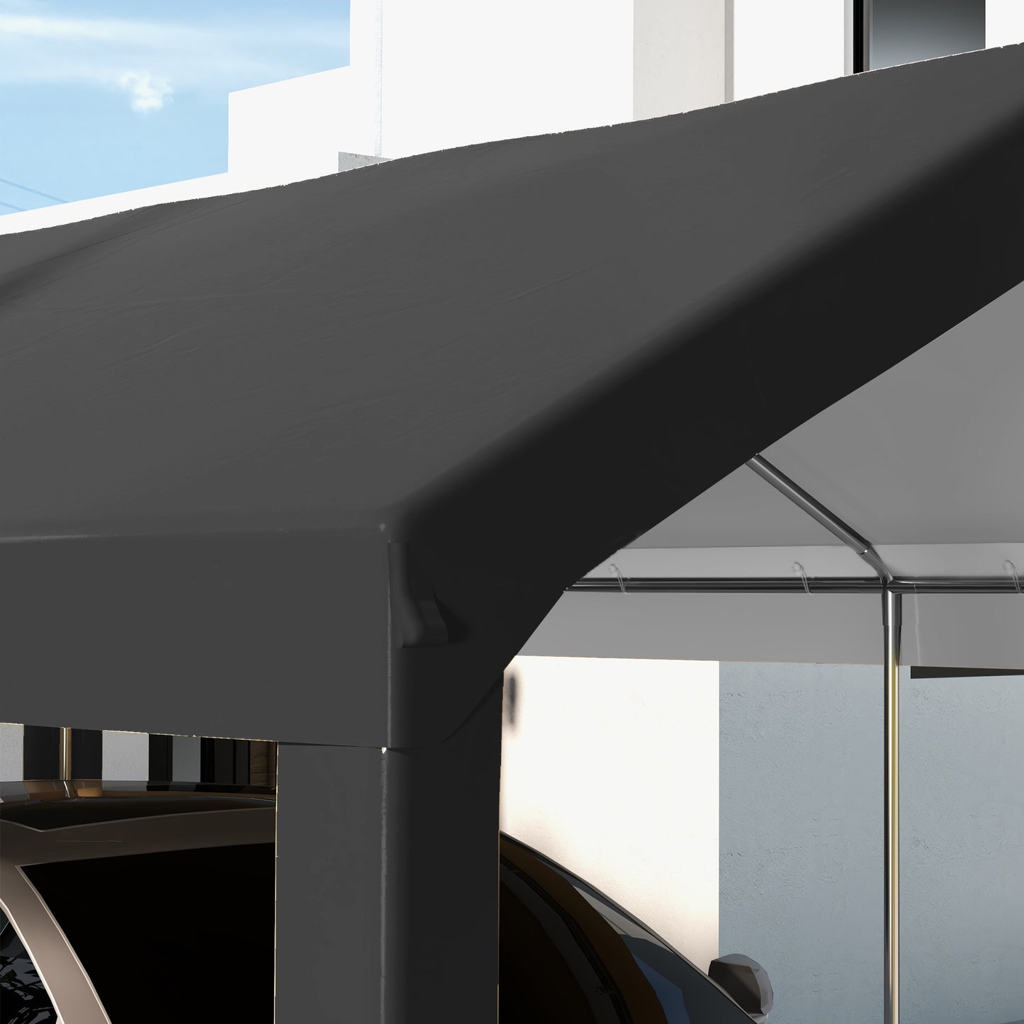 10x20ft UV Resistant Carport Canopy Replacement Cover - Dark Gray