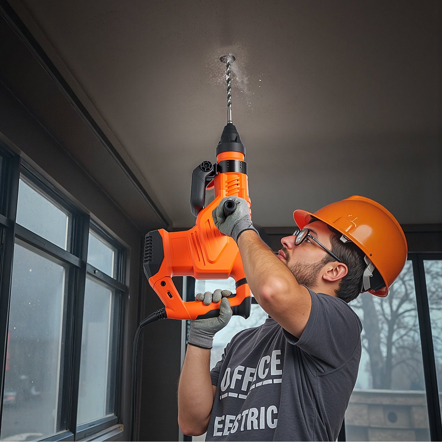 Corded Rotary Hammer Drill Kit 2 Inch 1600W with 3 Modes - MultiColor